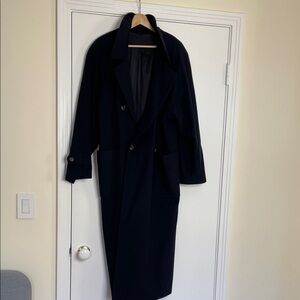 Women Classic Navy Blue Overcoat supersoft